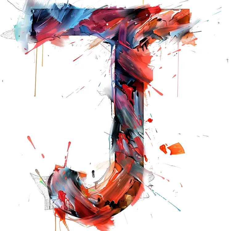 Abstract Painted Letter J