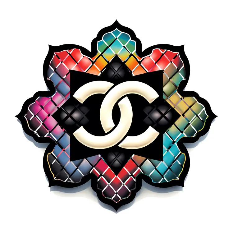 Colorful Chanel Logo with Floral Design
