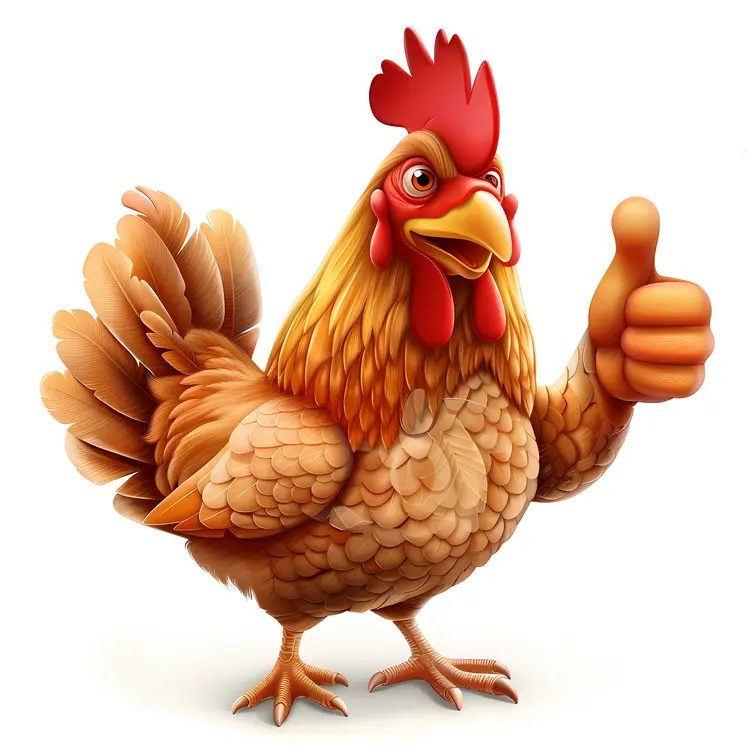 Brown Chicken Giving Thumbs Up