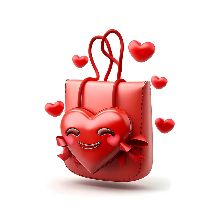 Red Heart Gift Bag for Valentine's Day