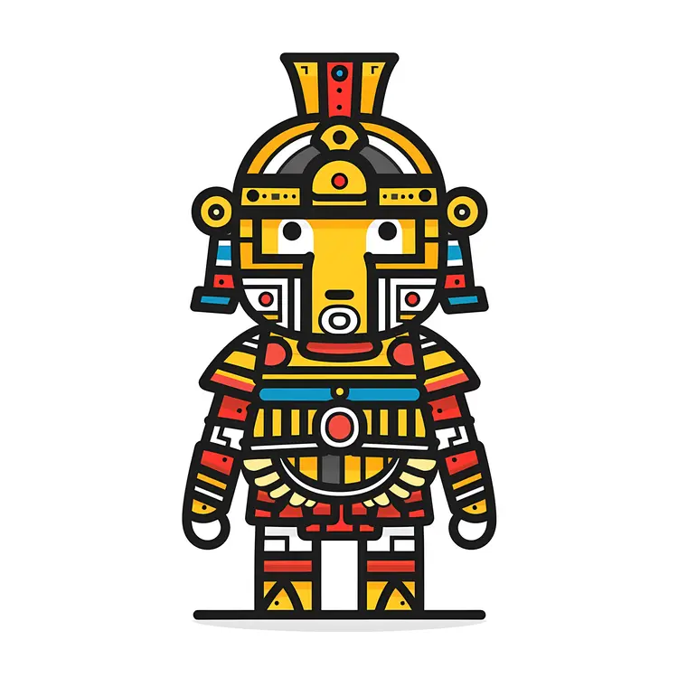Colorful Warrior in Ancient Armor