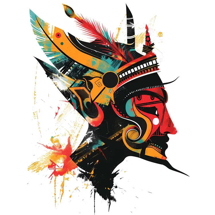 Colorful Tribal Face