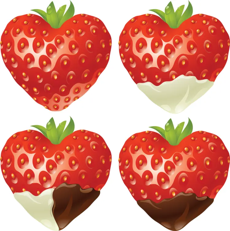 Heart-Shaped Strawberries with Chocolate