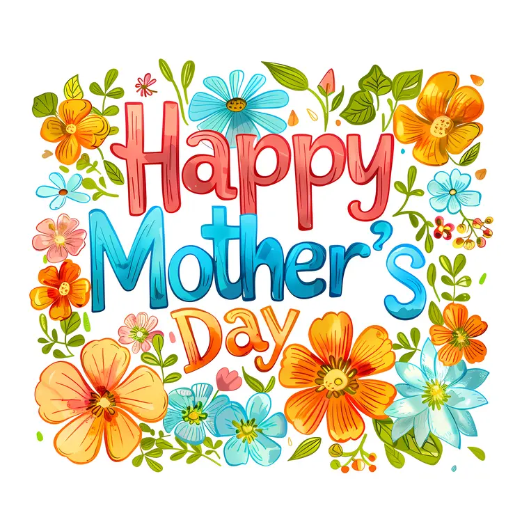 Colorful Mother's Day Card with Flowers
