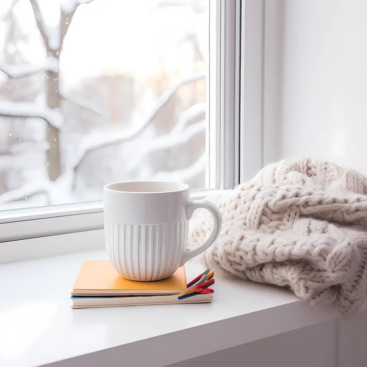 Cozy Winter Mug by the Window