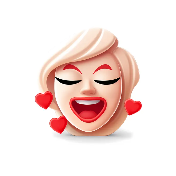 Laughing Face with Hearts Emoji