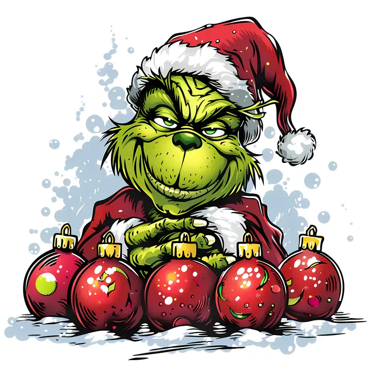 Grinch with Christmas Ornaments