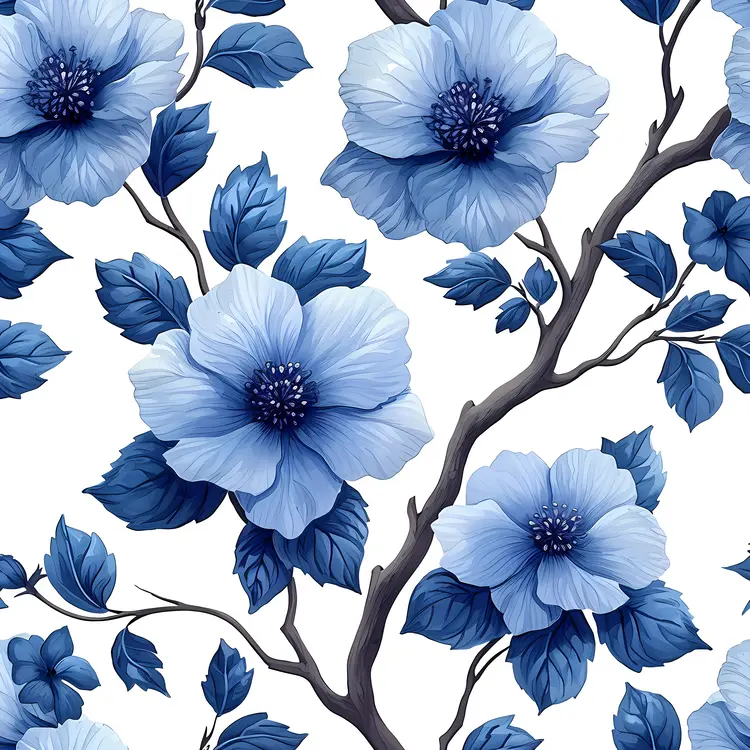 Blue Flowers in Full Bloom