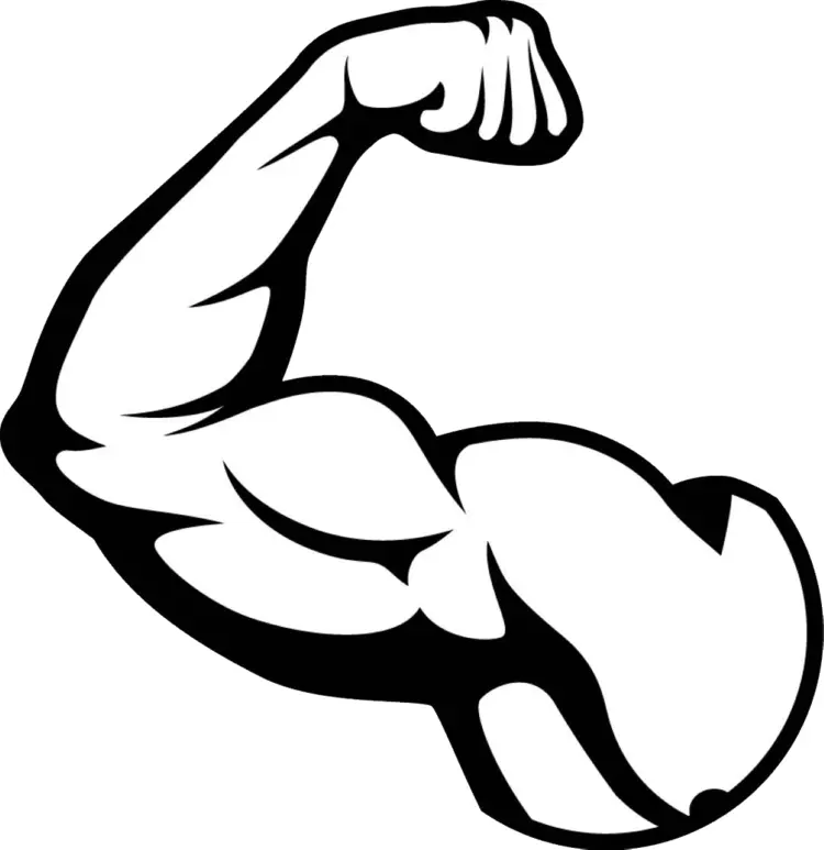 Outlined Flexed Arm Silhouette