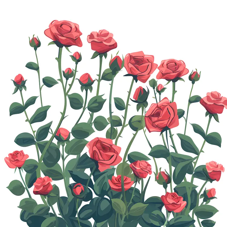 Beautiful Red Roses in Bloom