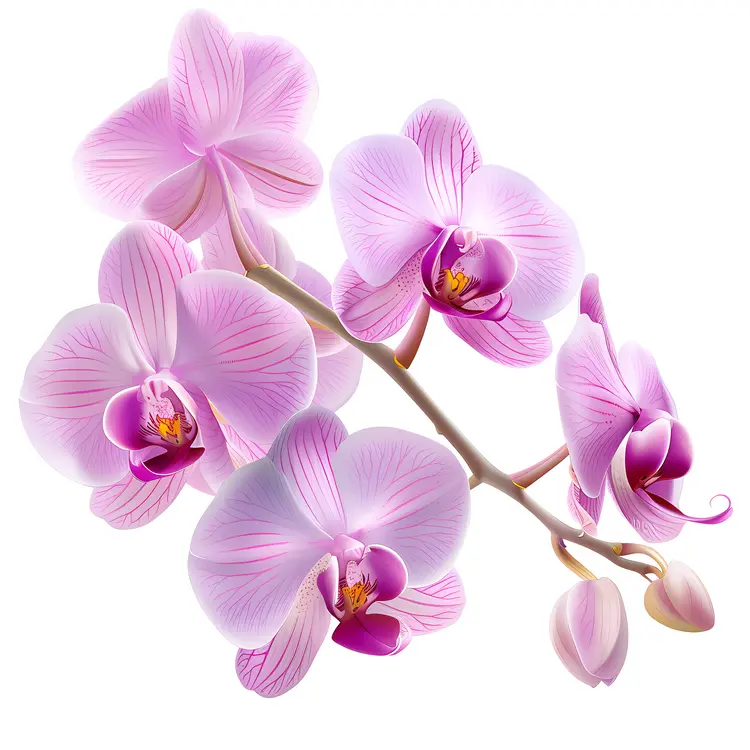 Beautiful Pink Orchids in Bloom