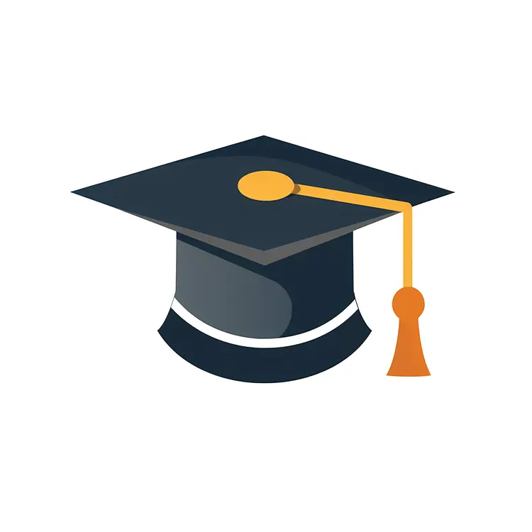 Graduation Cap with Orange Tassel