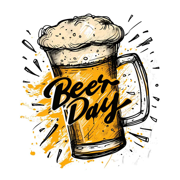 Beer Day Celebration Mug Illustration
