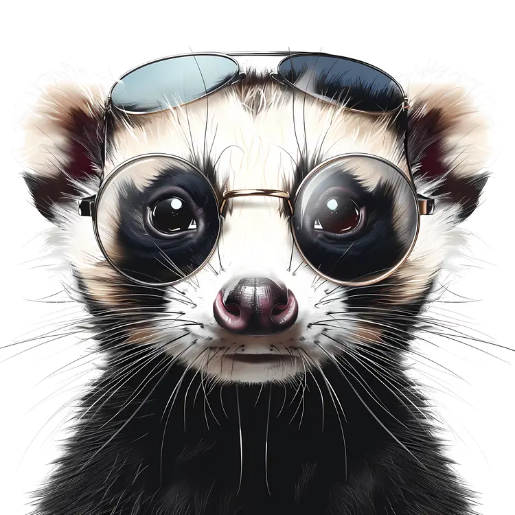 Cool Ferret with Sunglasses