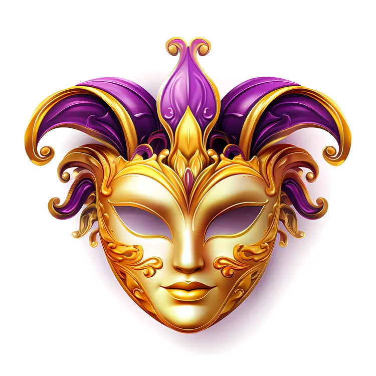 Golden and Purple Mask for Mardi Gras