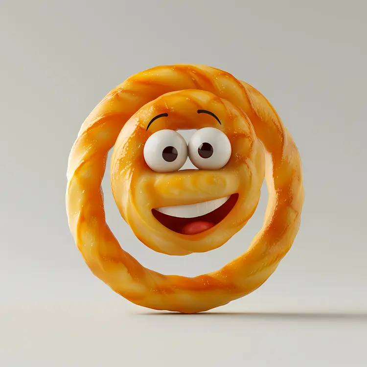 Happy Smiling Pretzel Cartoon