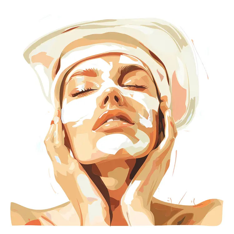 Woman with Face Mask and Relaxation