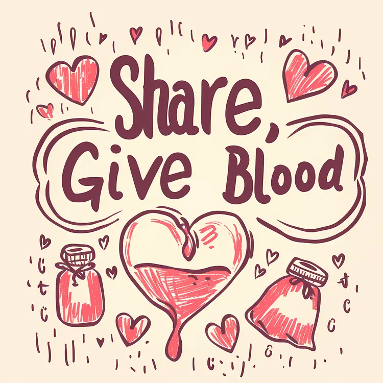 Share, Give Blood Illustration