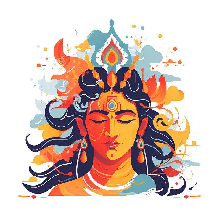 Colorful Deity Illustration