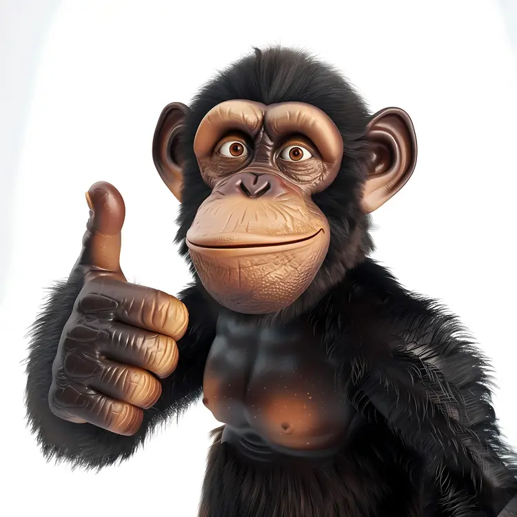 Cheerful Chimpanzee Giving Thumbs Up