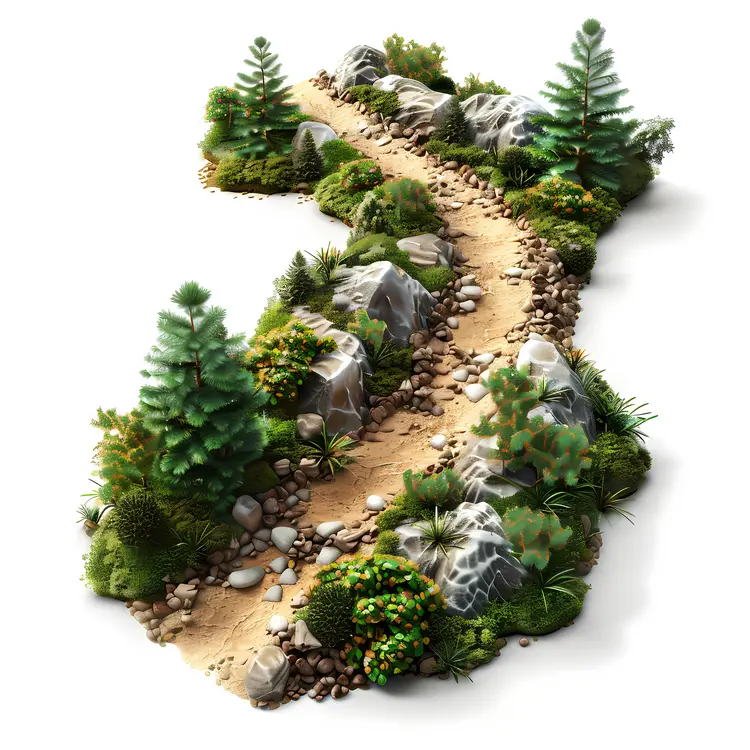 Forest Path with Rocks