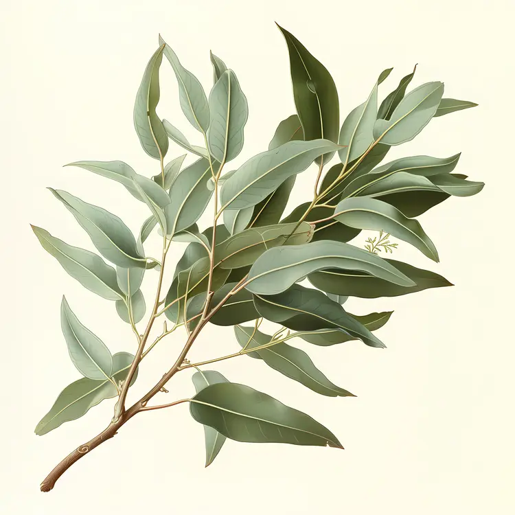 Eucalyptus Branch with Leaves