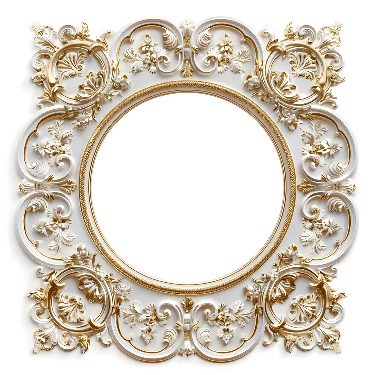 Elegant Gold Ornate Square Frame
