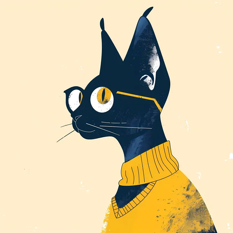 Cat with Glasses and Sweater