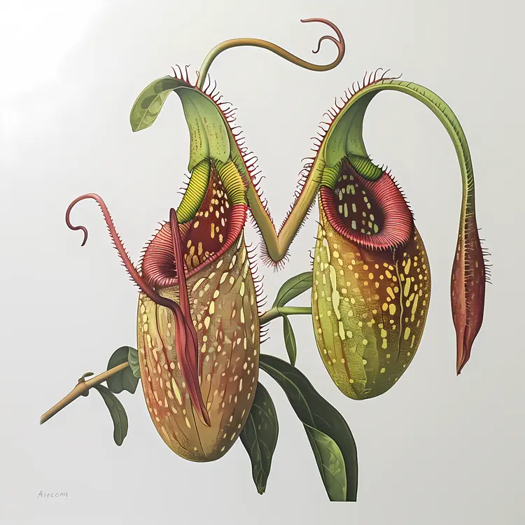 Illustration of Exotic Pitcher Plant
