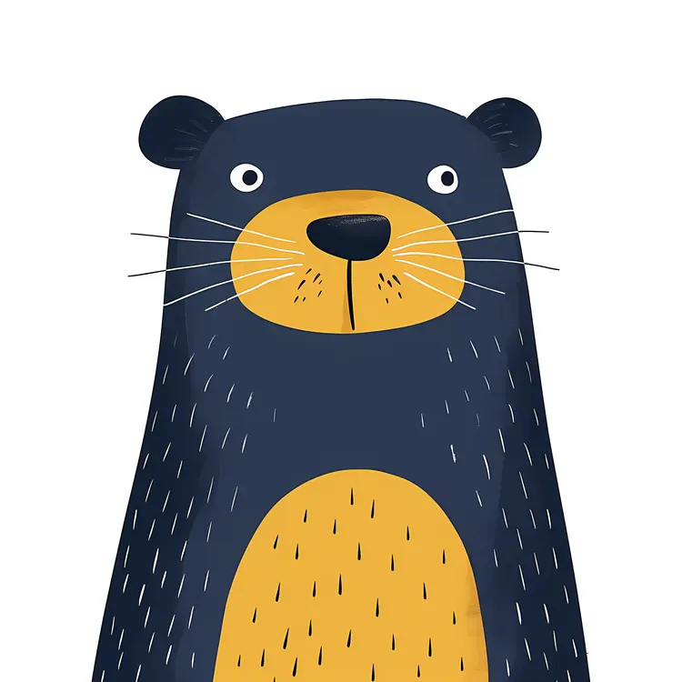 Cartoon Bear with Yellow Belly