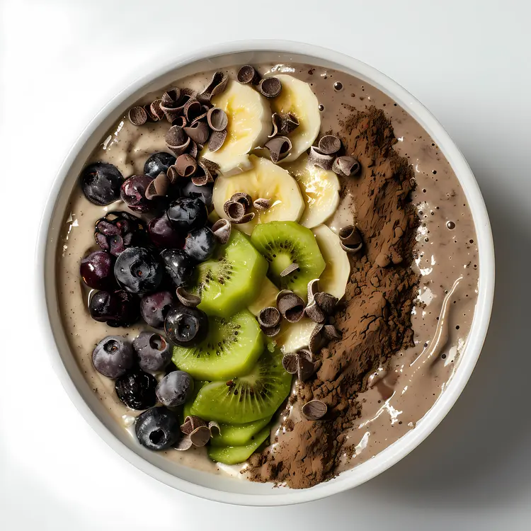 Delicious Smoothie Bowl with Banana and Kiwi
