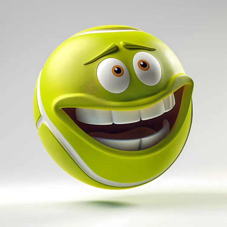 Smiling Tennis Ball Cartoon