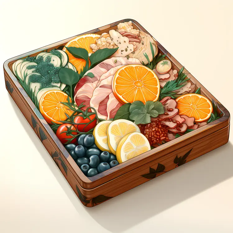 Colorful Bento Box with Fruits and Vegetables