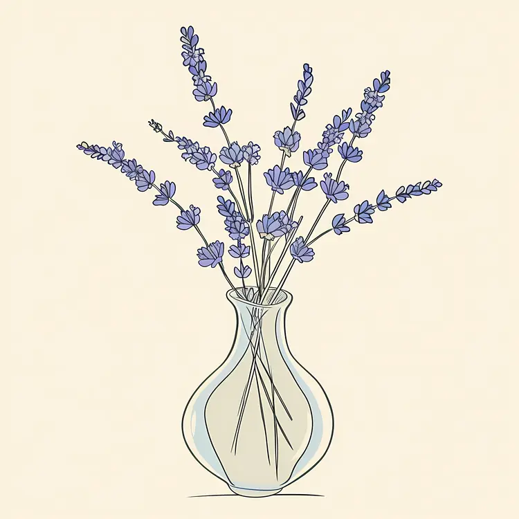 Lavender in Clear Vase