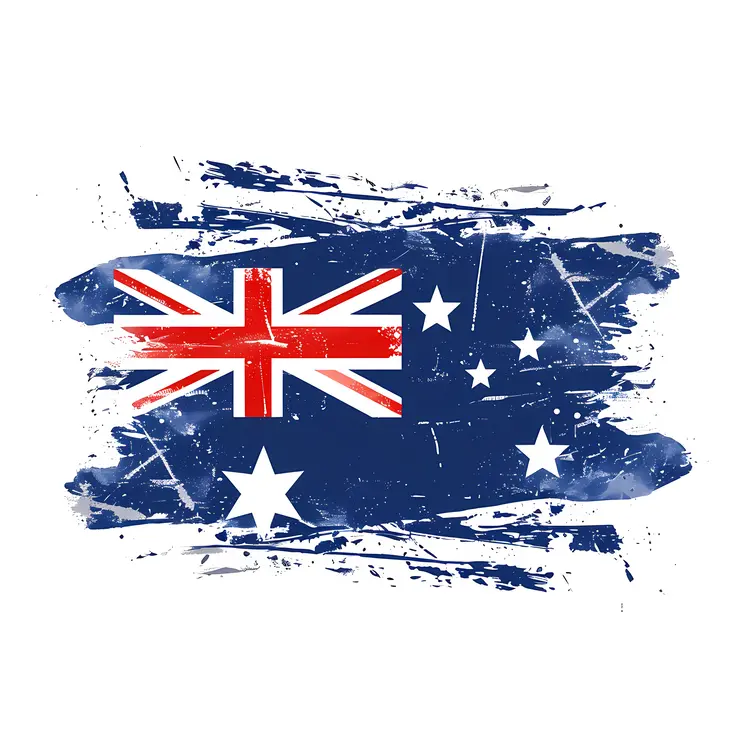 Grunge Style Australian Flag