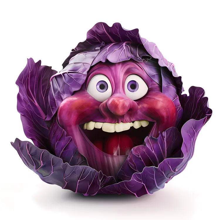 Joyful Cartoon Cabbage