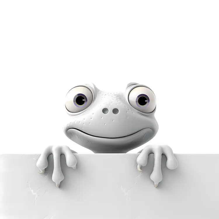 Cute Cartoon Frog with Big Eyes