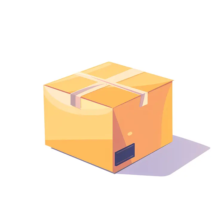 Single Cardboard Box Illustration