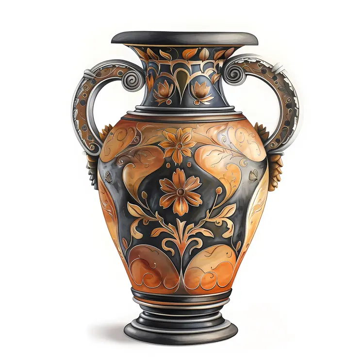 Ornate Floral Ceramic Vase