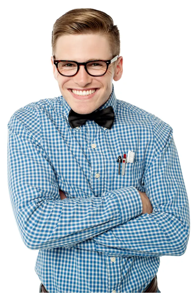 Man with Glasses and Bow Tie Smiling