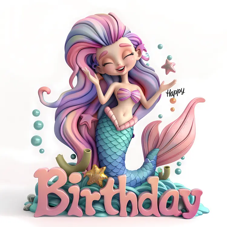 Mermaid with Underwater Theme for Birthday
