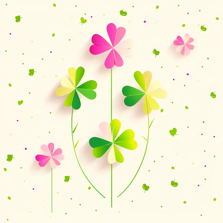 Colorful Clover Leaves