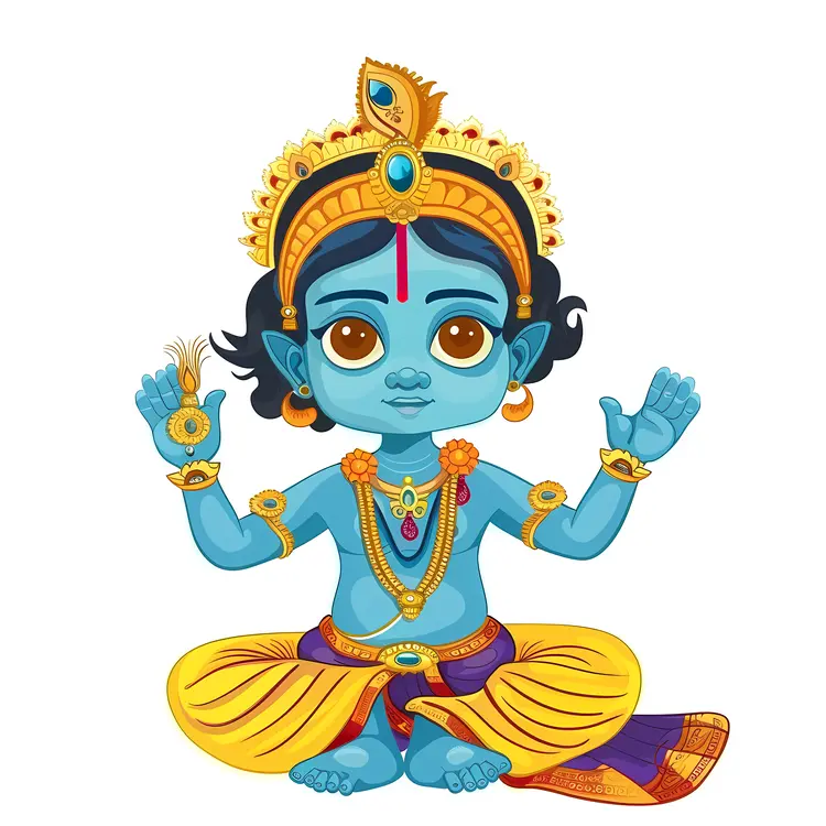 Blue Hindu Deity Illustration