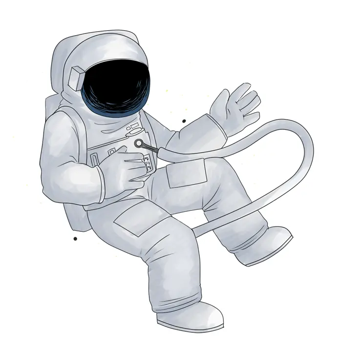 Floating Astronaut in Space