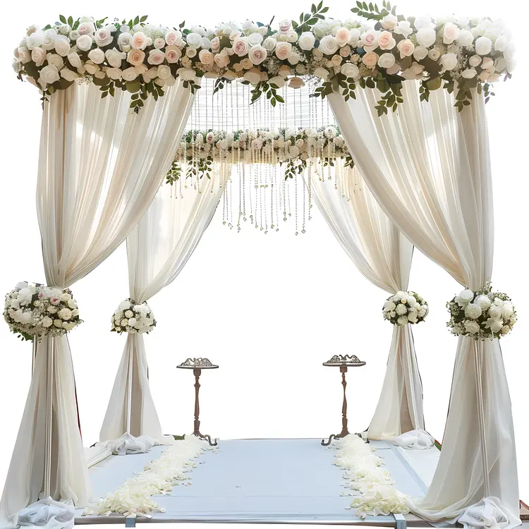 Beautiful Wedding Altar with Floral Decorations