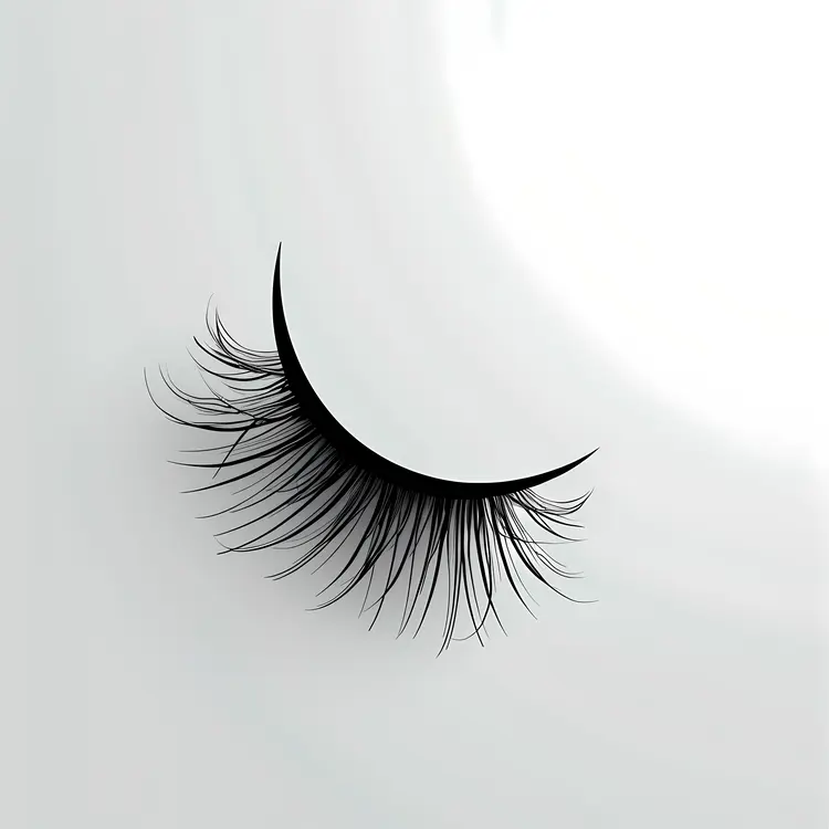 Single False Eyelash on White Background