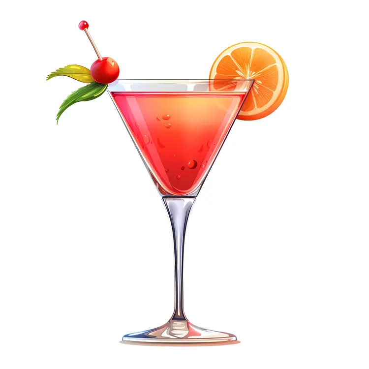 Red Cocktail with Cherry
