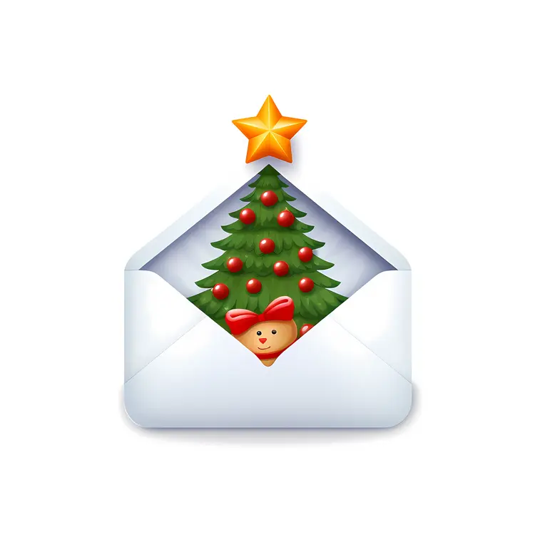 Christmas Card with Tree and Bear