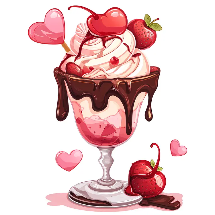 Ice Cream Sundae with Cherry Topping