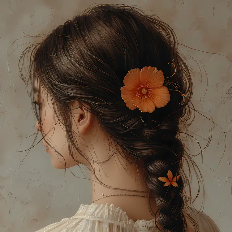 Elegant Girl with Floral Hair Accessories